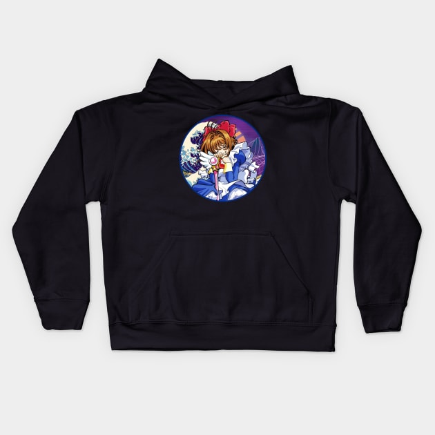 Classic Sakura Girl Japanese Manga Kids Hoodie by WholesomeFood